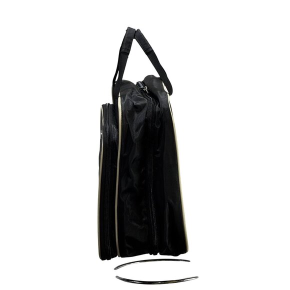 Findcozy Black Quilted Nylon Toiletry Bag Multiple Zipper Compartments Handles - Picture 3 of 14